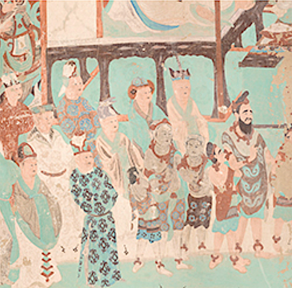 Foreign dignitaries, Cave 85, Tang dynasty 618–907 CE.